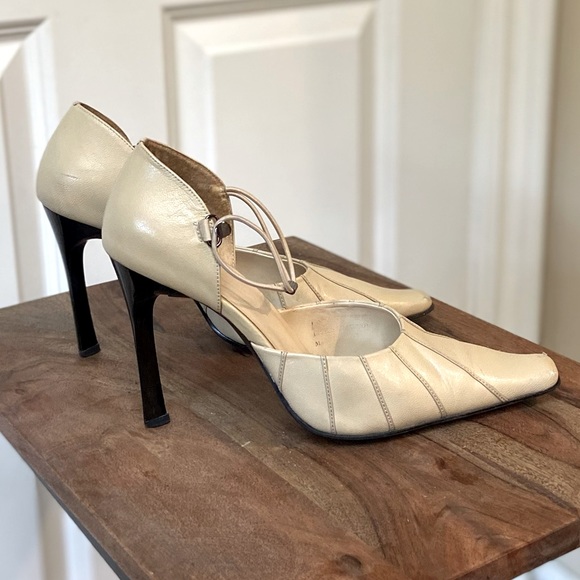 Stilettos Heels Cream Tan Size 8 - Picture 3 of 5